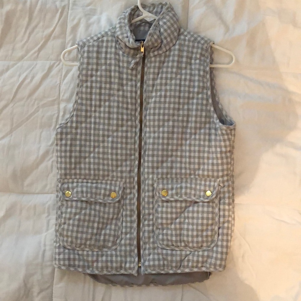 Gray + White gingham vest
